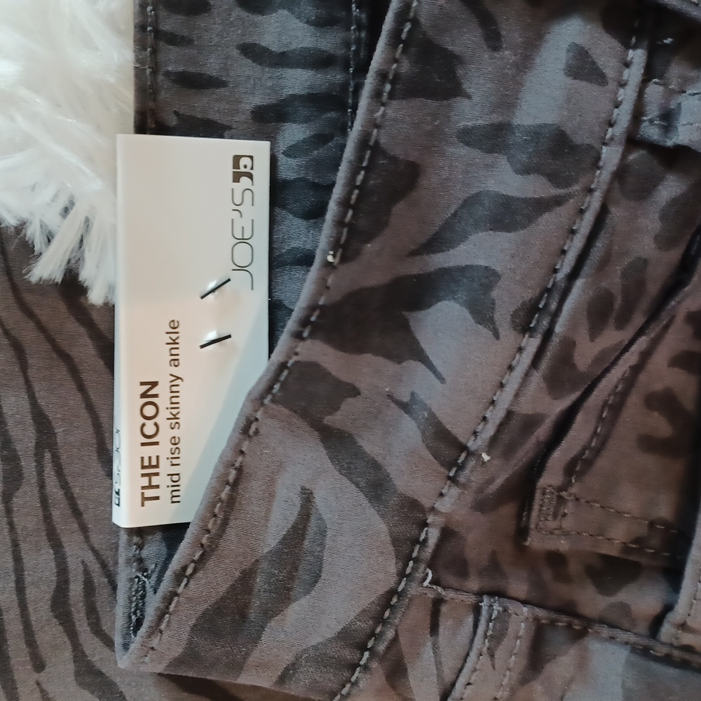 NWT Joe's Jean's The Icon Gray Animal Print Ankle Mid Rise Skinny Jeans … - Picture 13 of 15
